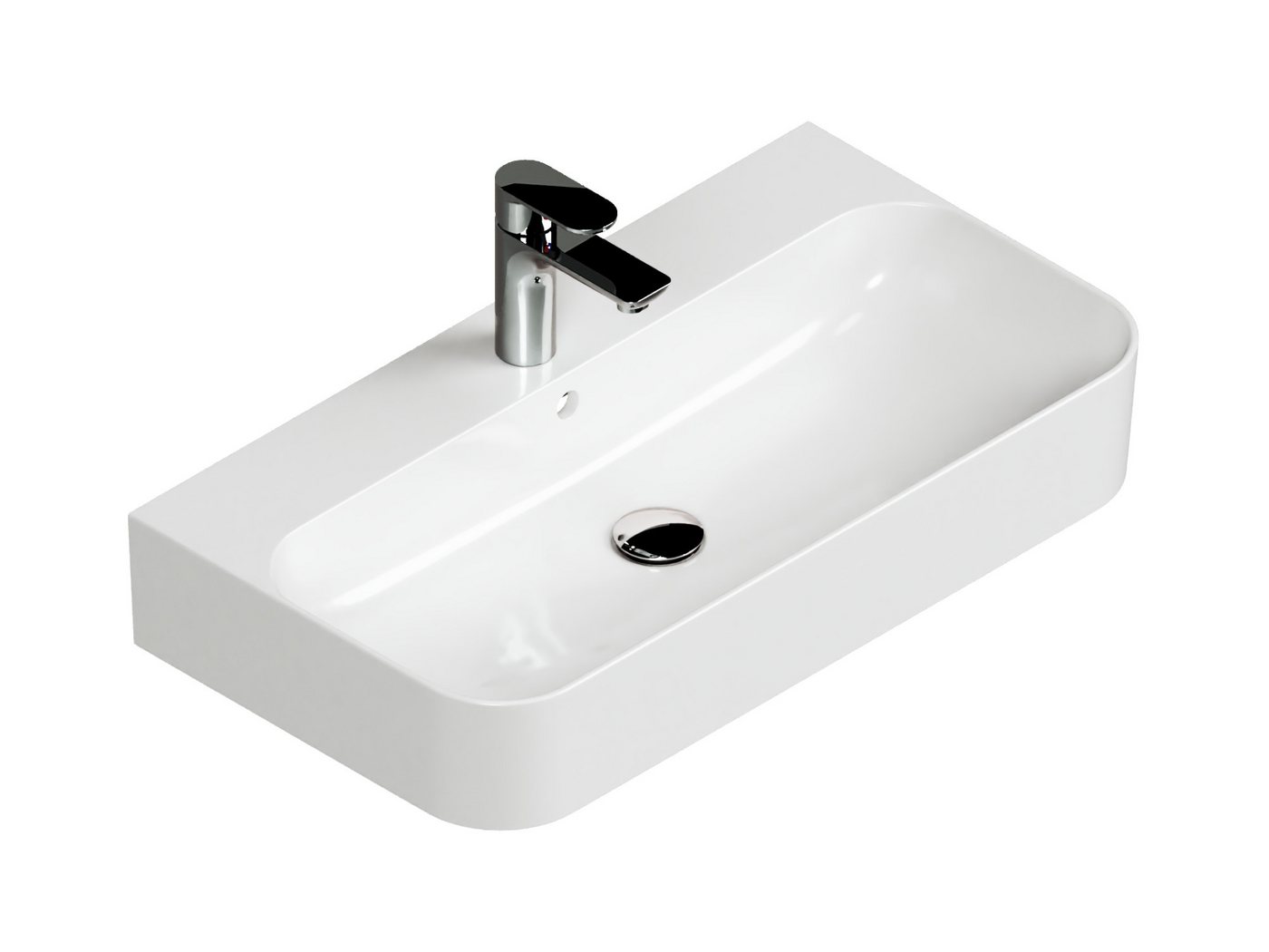 Aqua Bagno Aufsatzwaschbecken 70 cm weiß glänzend eckig wandhängend Waschbecken Aqua Bagno Aufsatzwaschbecken 70 cm weiß glänzend eckig wandhängend Waschbecken von Aqua Bagno