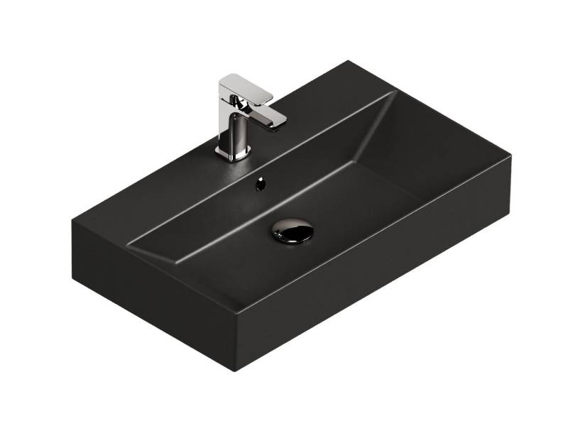 Aqua Bagno Aufsatzwaschbecken Aqua Bagno Keramik Waschtisch 70cm Waschbecken auch als Aufsatz Anthra (Packung) von Aqua Bagno