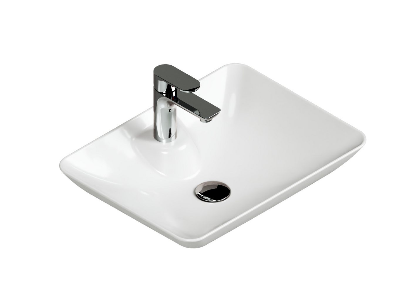 Aqua Bagno Aufsatzwaschbecken Design Keramik Aufsatzwaschbecken Waschschale Waschtisch Waschbecken (Packung) von Aqua Bagno