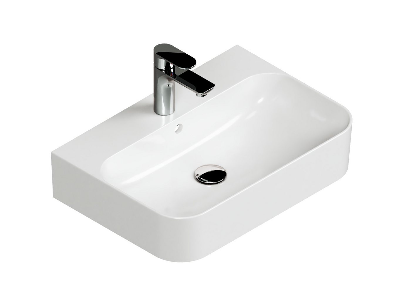 Aqua Bagno Aufsatzwaschbecken Waschbecken Wandwaschbecken weiß Serie You Waschti (Packung) von Aqua Bagno