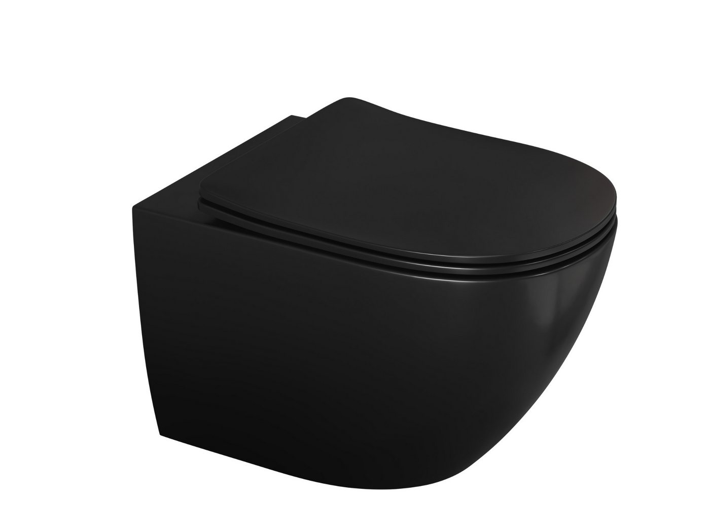 Aqua Bagno Tiefspül-WC Spülrandloses Hänge-WC schwarz matt 53cm Toilette ohne Rand, Wandmontage, Abgang waagerecht, WC-Set, Toilette ohne Rand Aqua Bagno Tiefspül-WC Spülrandloses Hänge-WC schwarz matt 53cm Toilette ohne Rand, Wandmontage, Abgang waagerecht, WC-Set, Toilette ohne Rand von Aqua Bagno