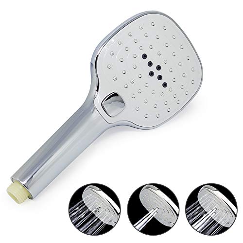 Aqua Bagno Duschkopf Zero Handbrause Flach mit 3 Strahlarten Antikalk-Funktion Universeller Anschluss Chrom von Aqua Bagno