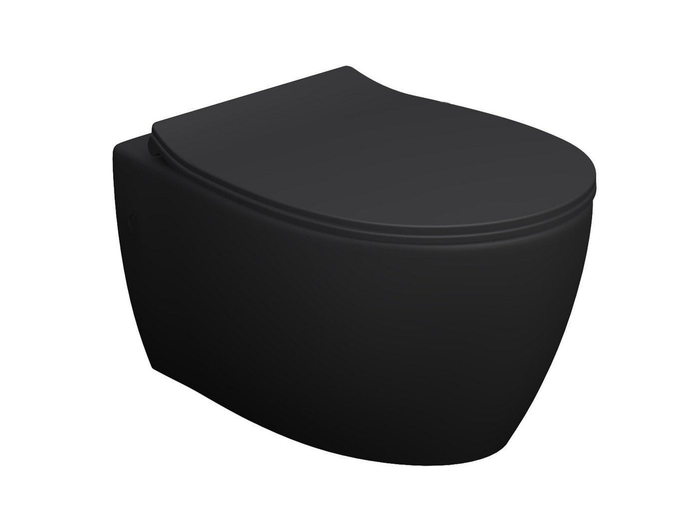 Aqua Bagno Tiefspül-WC Spülrandloses WC, Tiefspüler, mit WC-Sitz aus Duroplast, schwarz-matt, wandhängend, Montage von oben, Abgang waagerecht, WC-Set, Toilette ohne Rand Aqua Bagno Tiefspül-WC Spülrandloses WC, Tiefspüler, mit WC-Sitz aus Duroplast, schwarz-matt, wandhängend, Montage von oben, Abgang waagerecht, WC-Set, Toilette ohne Rand von Aqua Bagno
