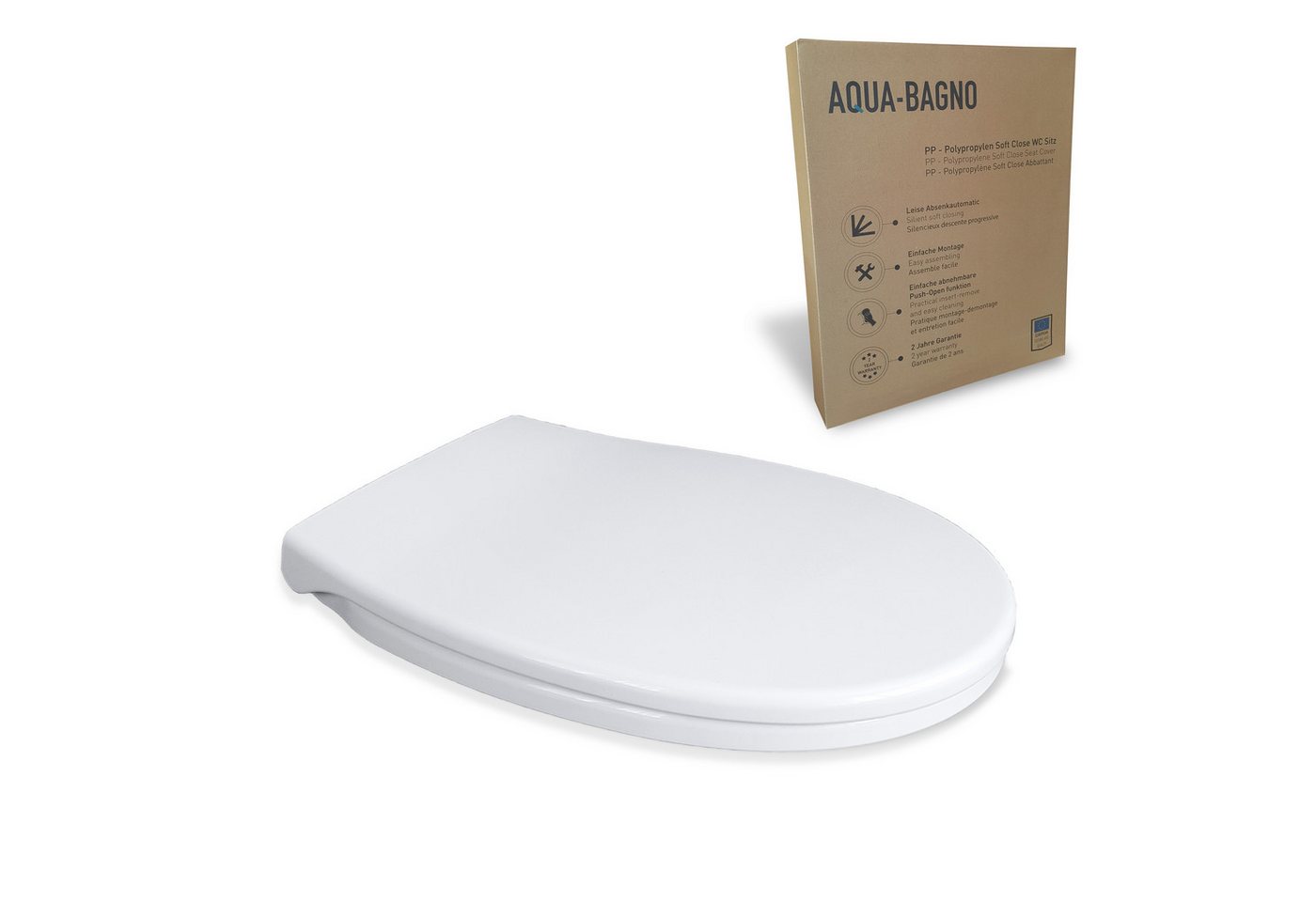 Aqua Bagno WC-Sitz Absenkautomatik Toilettendeckel abnehmbarer WC-Sitz (WC-Sitz, WC-Deckel, 1-St) von Aqua Bagno