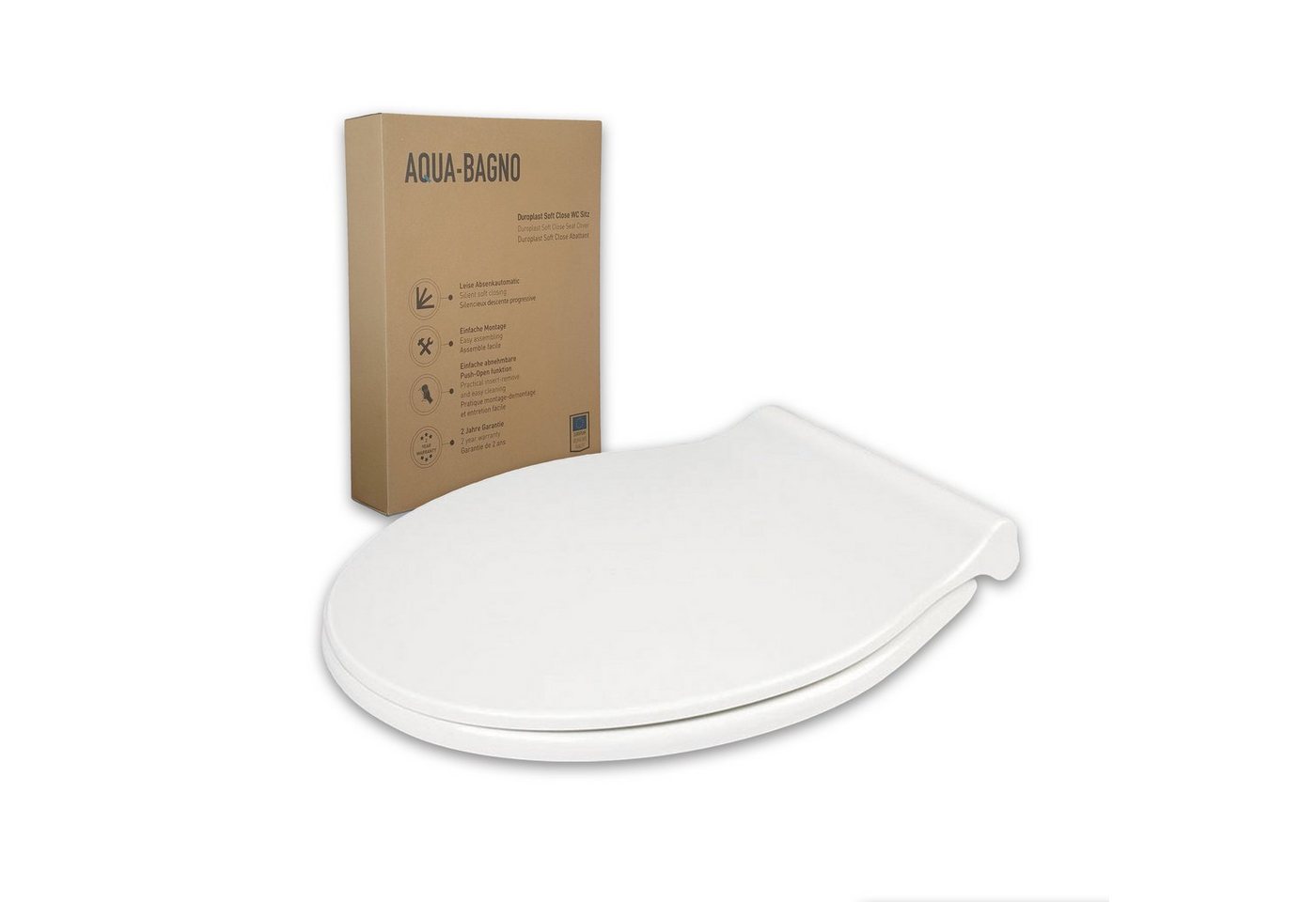 Aqua Bagno WC-Sitz Aqua Bagno, Toilettendeckel und WC Sitz mit Absen, mit Absenkautomatik von Aqua Bagno