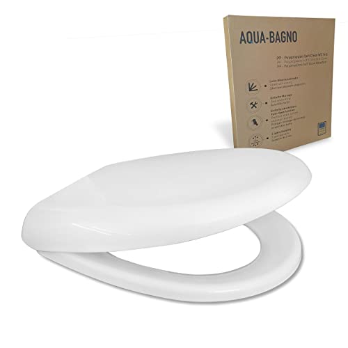 Aqua Bagno | Universal Toilettendeckel mit Absenkautomatik & WC-Sitz in O-Form, überlappender Deckel, abnehmbar | Weiß von Aqua Bagno