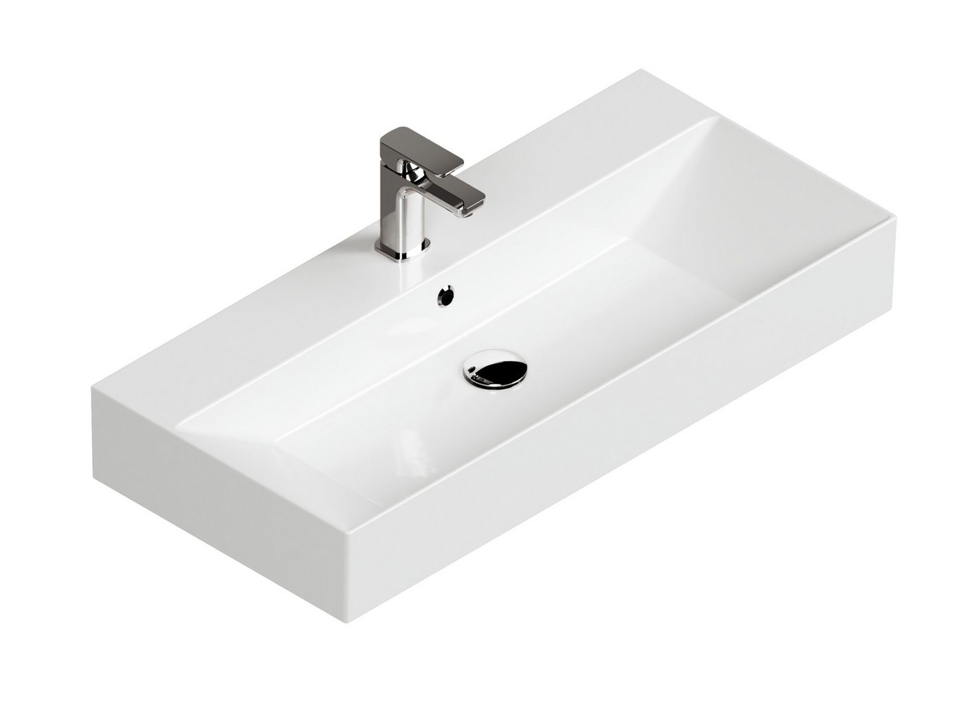 Aqua Bagno Waschbecken Aqua Bagno Keramik Waschbecken Aufsatzwaschtisch Waschschale 90cm von Aqua Bagno