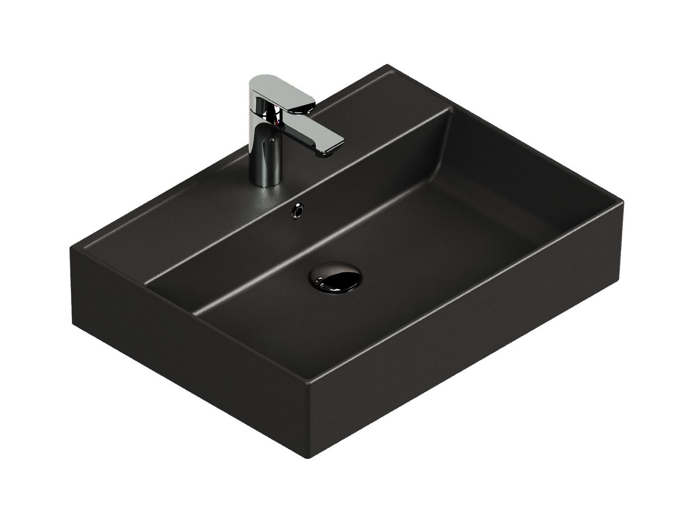 Aqua Bagno Waschbecken Waschtisch eckig schwarz matt 60 cm Keramik modern Aqua Bagno Waschbecken Waschtisch eckig schwarz matt 60 cm Keramik modern von Aqua Bagno