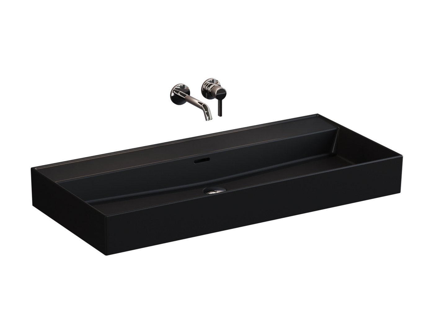 Aqua Bagno Waschtisch Waschbecken wandmontage 100cm matt schwarz Möbelwasctisch Aqua Bagno Waschtisch Waschbecken wandmontage 100cm matt schwarz Möbelwasctisch von Aqua Bagno