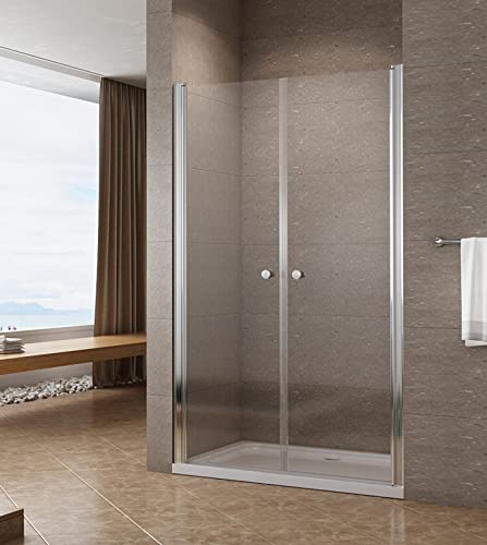 AQUABATOS® Pendeltür Dusche 140 x 195 cm Duschabtrennung Schwingtür Nischentür Drehtür Duschtrennwand Duschwand Glas aus 6 mm Echtglas ESG mit Lotus Effekt Nano Beschichtung von Aqua Batos