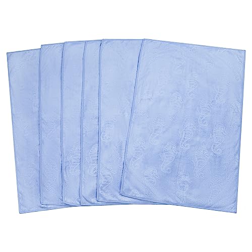 Aqua Clean Kristall Geschirrtücher mit Prägemotiv 6tlg. (Seepferdchen, Blau) von Aqua Clean