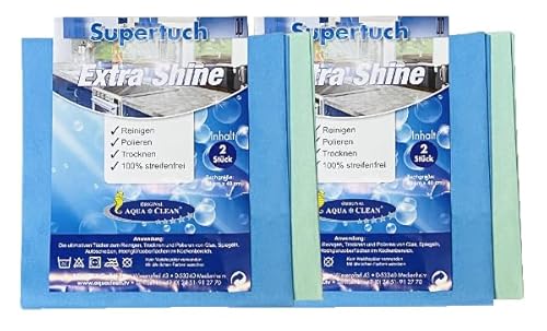 Aqua Clean Supertuch Extra Shine Reinigen, Polieren & Trocknen 4er Set von Aqua Clean