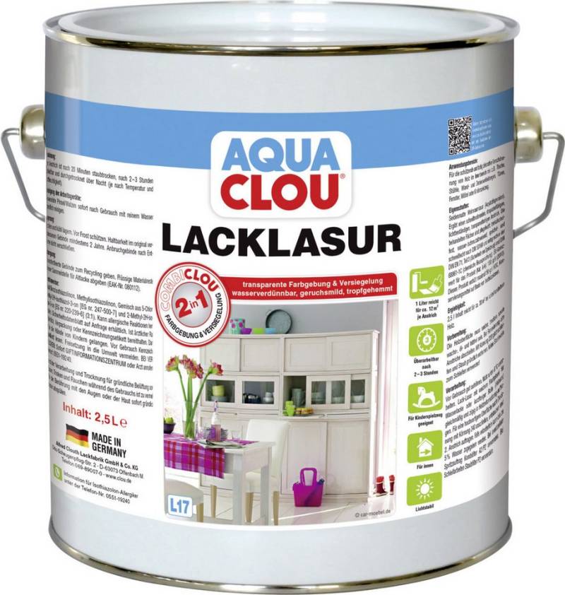 Aqua Clou Holzlack Aqua Clou Lacklasur L17 Nr.16 2,5 L weiß Aqua Clou Holzlack Aqua Clou Lacklasur L17 Nr.16 2,5 L weiß von Aqua Clou