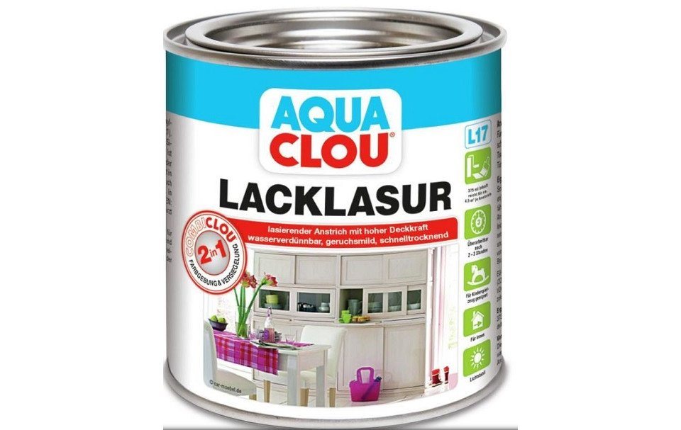 Aqua Clou Holzlack Aqua Clou Lacklasur L17 Nr.16 375 ml weiß Aqua Clou Holzlack Aqua Clou Lacklasur L17 Nr.16 375 ml weiß von Aqua Clou