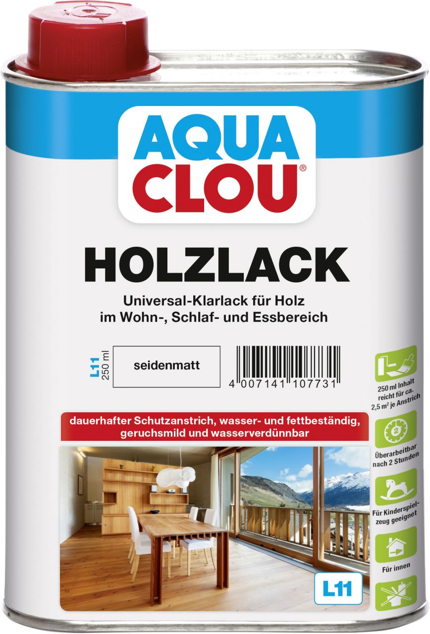 Aqua Clou Holzlack L11 250 ml seidenmatt von Aqua Clou