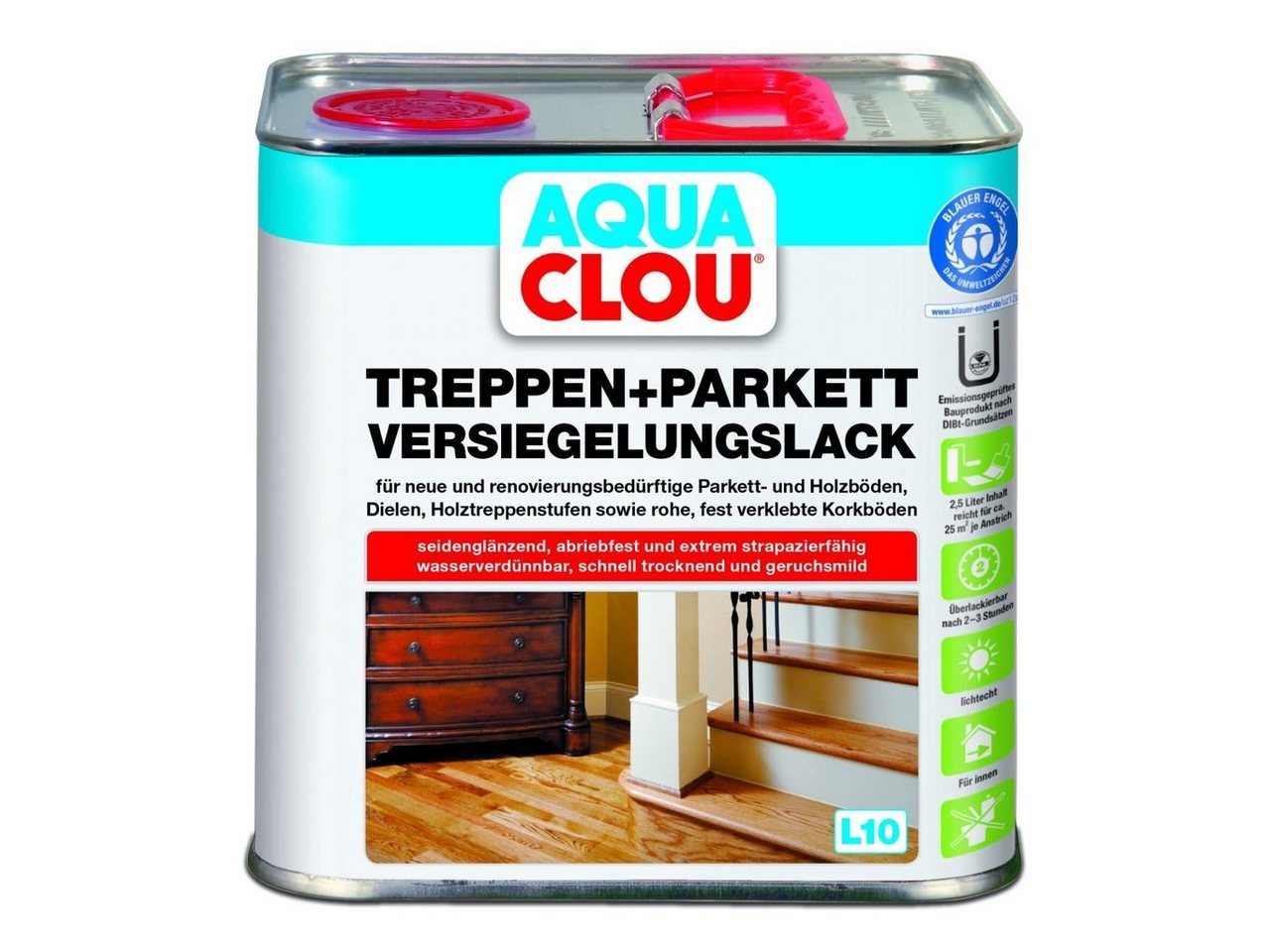 Aqua Clou Klarlack Aqua Clou Versiegelungslack 2,5 L für Treppen und von Aqua Clou