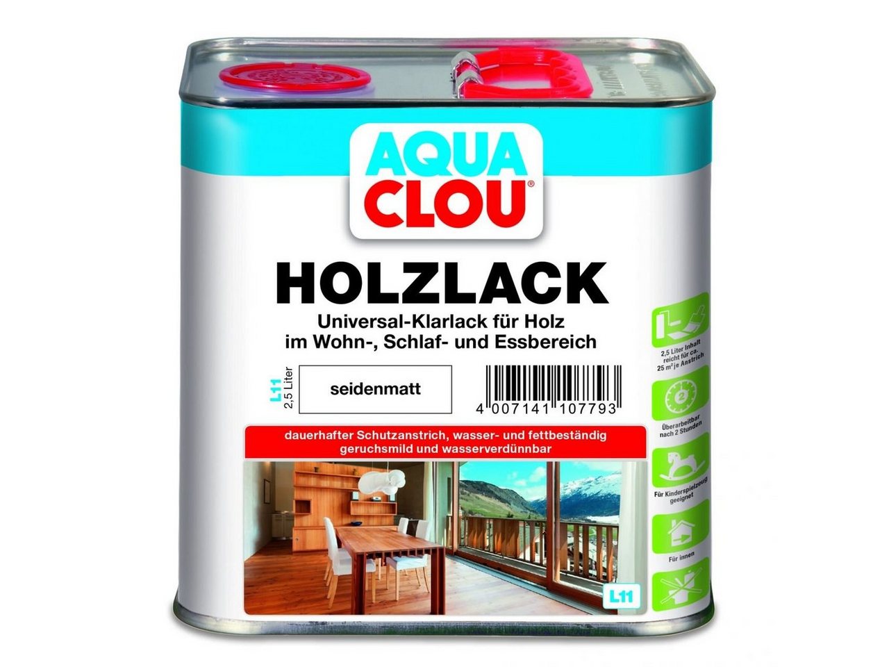 Aqua Clou Holzlack Aqua Clou Holzlack L11 2,5 L seidenmatt von Aqua Clou