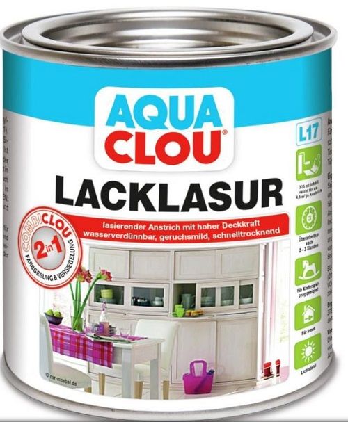 Aqua Clou Lacklasur L17 Nr.16 750 ml weiß seidenmatt von Aqua Clou