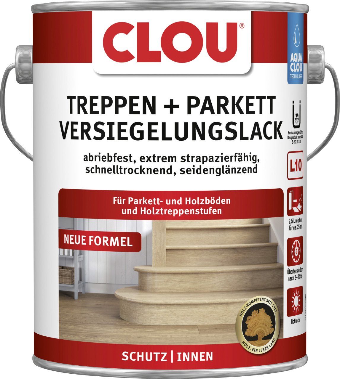 Aqua Clou Treppen- & Parkettlack 2,5 L seidenglänzend Aqua Clou Treppen- & Parkettlack 2,5 L seidenglänzend von Aqua Clou