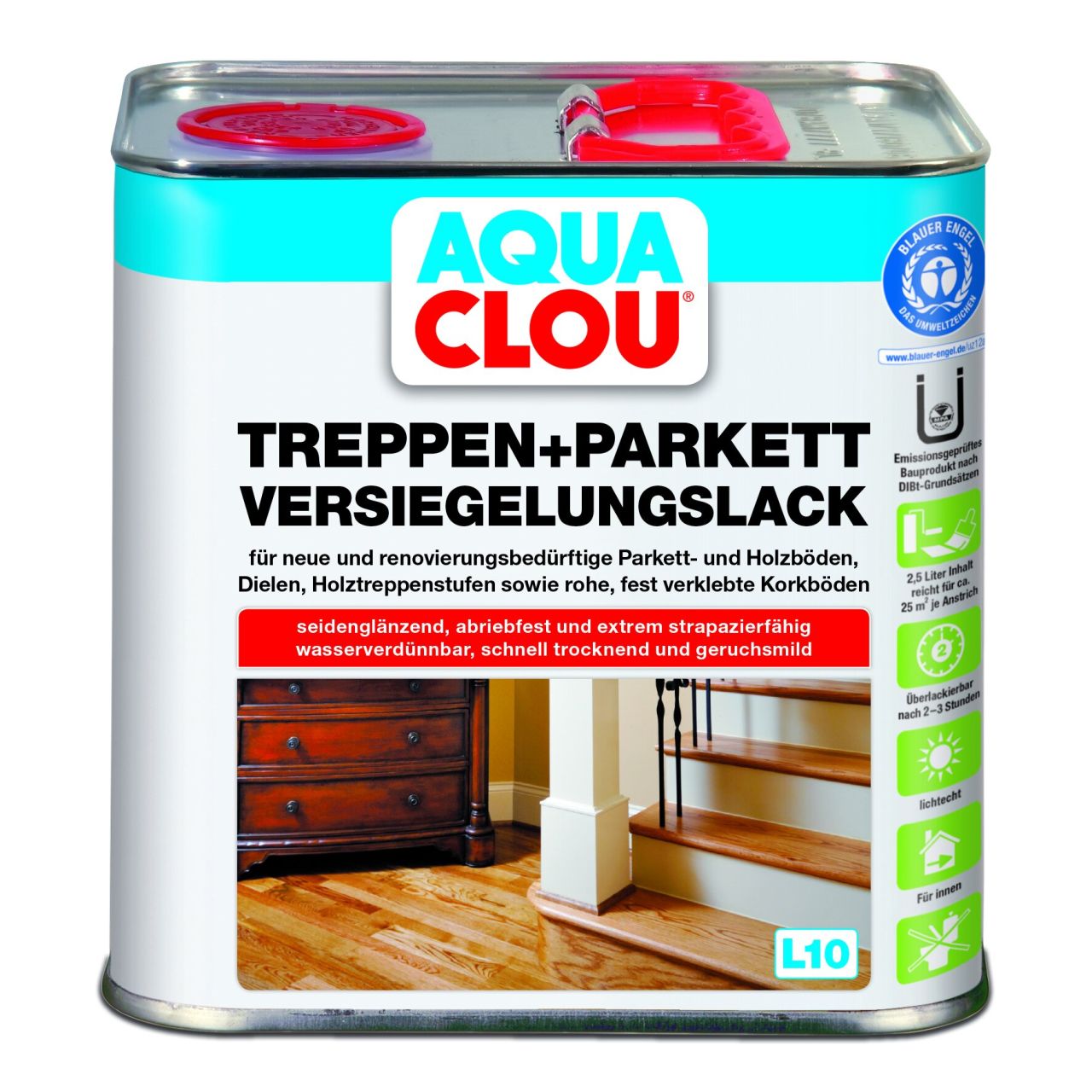 Aqua Clou Versiegelungslack 2,5 L für Treppen und Parkett von Aqua Clou