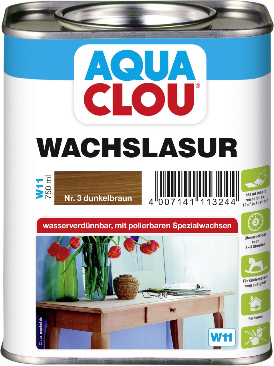 Aqua Clou Wachslasur 750 ml dunkelbraun von Aqua Clou