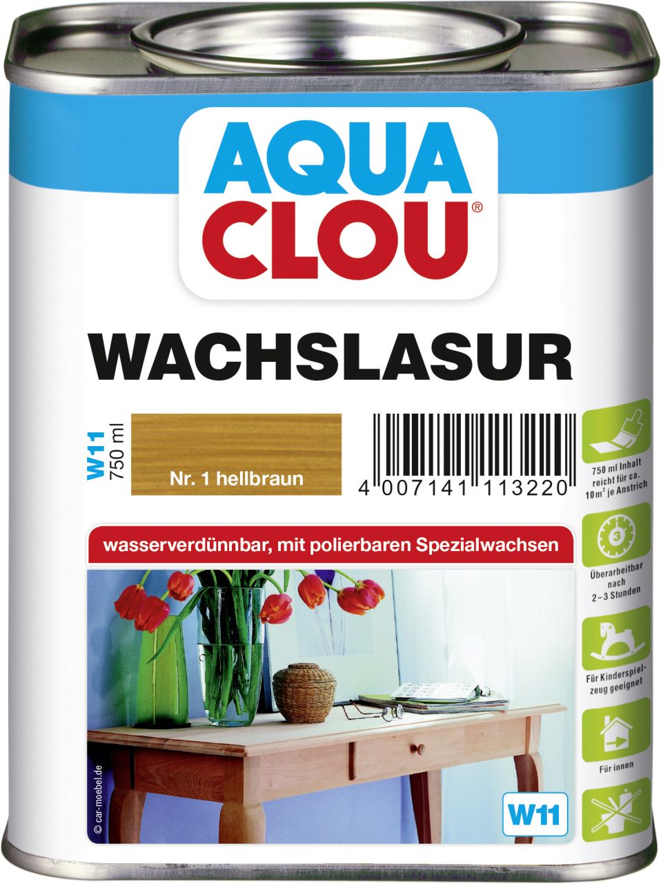 Aqua Clou Wachslasur 750 ml hellbraun von Aqua Clou