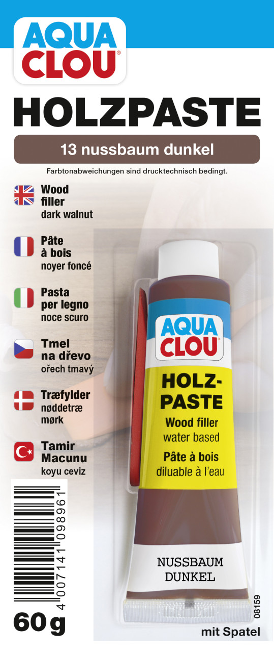 Clou Holzpaste 60 g nussbaum dunkel von Aqua Clou