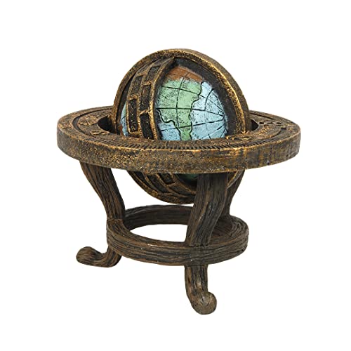 Aqua Della, Dekoration für Aquarium, Steampunk Globe 8,2 x 7,8 x 7,5 cm, Ornament aus Polyesterharz, ungiftig und pH-neutral, für Süß- und Salzwasser, extrem detailliert von Aqua Della