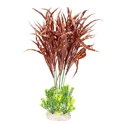 Aqua Della, Künstliche Pflanze aus flexiblem Kunststoff Java Eisen XL – 45 cm, robuster Standfuß, bietet Schuppen und Brutstätten, geeignet für Aquarien und Terrarien von Aqua Della