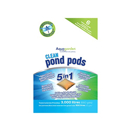 Aquagarden, Clean Pond Pods, Weniger Teichschlamm, Aufbereitung von Leitungswasser, seltenere Reinigung von Filtern, gesunde Pflanzen, stabilisiert den pH-Wert, 6er-Packung von Aqua Garden