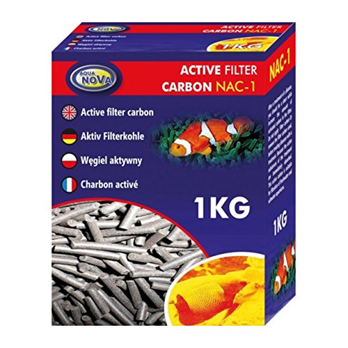 Aqua Nova Aktiv Filterkohle 1kg für Innenfilter und Außenfilter des Aquarium mit Fischen von Aquanova