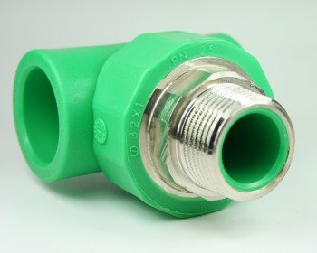 Aqua-Plus - PPR Rohr T-Stück AG d = 25 mm x DN 20 (3/4"), grün von Aqua Plus