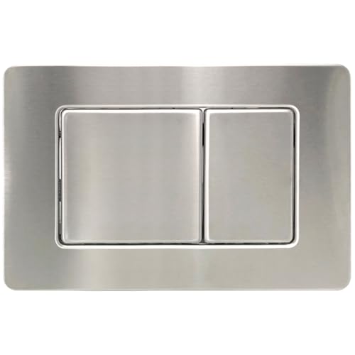 AQUAUNO Drückerplatte WC Edelstahl – WC Betätigungsplatte aus Edelstahl für 2-Mengen-Spülung, Wasser sparende Spültaste, kompatibel mit Geberit Sigma, inox von Aqua Uno