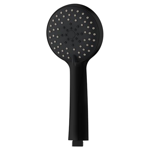 AQUAUNO Duschkopf Schwarz - 3 Strahlarten (Regendusche. Massage. Kombi) - Hochdruck & Wassersparend - Ergonomisch. Rund - Standard 1/2" Anschluss von Aqua Uno