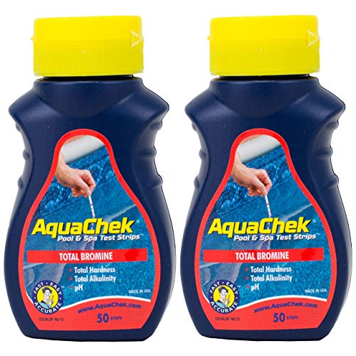 AquaChek 2 Rote Schwimmbad-Teststreifen, Brom pH Alkalinität, 50 Stück von AquaChek