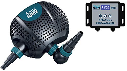 AquaForte O-Plus Vario 10.000 S, mit externer Steuerung, Durchfluss 6 bis 10 m3/ Stunde, Maximale Förderhöhe 5.5 m, 34-85 Watt, Zulauf 1½ zoll + 2 zoll, Ablauf 2 zoll, mit Trockenlaufschutz von AquaForte