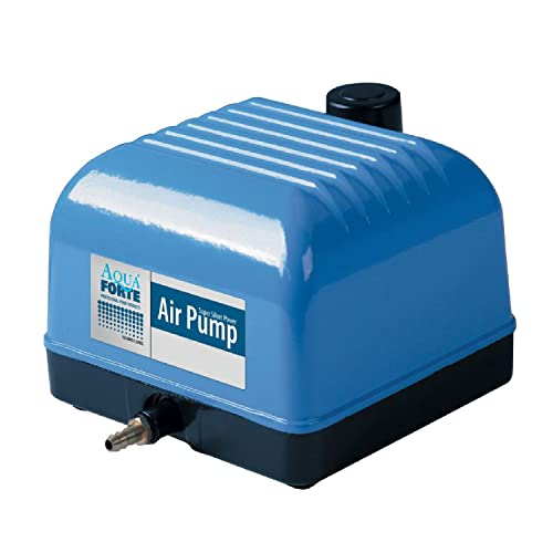 AquaForte Hi-Flow V-10 Luftpumpe, Aluminiumgehäuse, Leise und Leistungsstark, Leistung 10 Watt, Kapazität bei 1,2 Meter 4 Liter pro Minute, Maximaler Teichinhalt 6 m3, Nicht Verstellbar von AquaForte