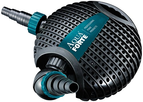 AquaForte O-10.000 Teichpumpe, 120 Watt, maximale Fördermenge 10 m3 pro Stunde, maximale Förderhöhe 4.5 Meter, Kabellänge 10 Meter, A-synchronmotor, Schmutzpartikel bis 6 mm von AquaForte