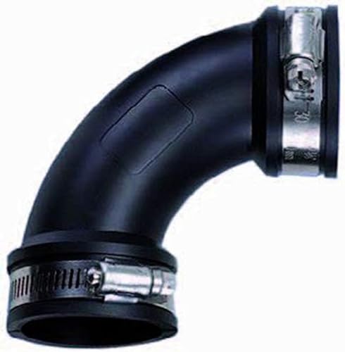 AquaForte PVC Elastomer, flexibler Bogen, 90 Grad, Ø 63 mm (Klemmbereich 63-57 mm), enorm flexibel! von AquaForte