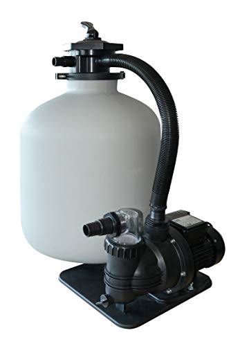 AquaForte Sandfilter Set SQ-300, Filterkapazität 19 L, Filtermaterial 20 kg (Sand), Maximale Durchfluss 7.5 m3 pro Stunde, 250 Watt, Maximale Beckengröße 24.5 m3, Ausgestattet mit 6-Wege-Ventil oben von AquaForte
