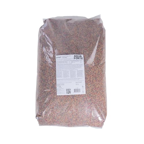 AquaForte hochwertiges Basis Fischfutter, 15 kg (± 40 Liter), Small Pellets (3 mm) von AquaForte