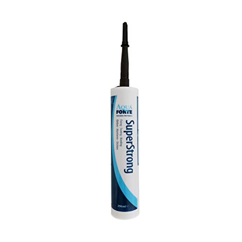 Elastischer Kleber für Teich und Aquarium I AquaForte Superstrong MS Polymer, 290ml, anthrazit I Einfach alles abdichten I Für u.a. EPDM und PVC geeignet I Klebt auch Unterwasser von AquaForte