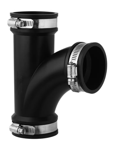 Flexibles T-Stück 50 mm von AquaForte, Klemmbereich 50-44mm, Schwarz von AquaForte