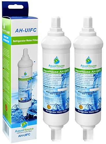 2x AH-UIFC Compatilbe Wasserfilter für Kühlschrank LG & Hotpoint BL9808, 3890JC2990A, 5231JA2012B, 5231JA2012A & Daewoo DD-7098 - mit Schraubanschluss von AquaHouse