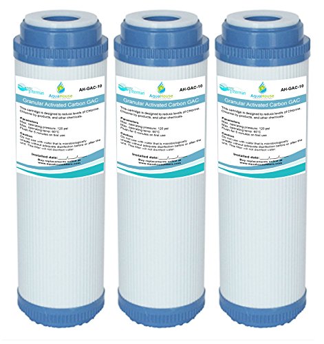 GAC-10 AquaHouse Granulat-Aktivkohle-Wasserfilterkartusche für Umkehrosmose, ganzes Haus, Trinkwasser, 3 Stück von AquaHouse
