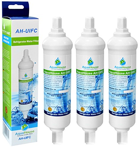 3x AH-UIFC Compatilbe Wasserfilter für Kühlschrank LG & Hotpoint BL9808, 3890JC2990A, 5231JA2012B, 5231JA2012A & Daewoo DD-7098 - mit Schraubanschluss von AquaHouse