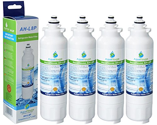 4x AH-L8P kompatibel für LG LT800P Wasserfilter, LT800PC ADQ73613401, ADQ73613402, Kenmore Elite 46-9490 Kühlschrank von AquaHouse