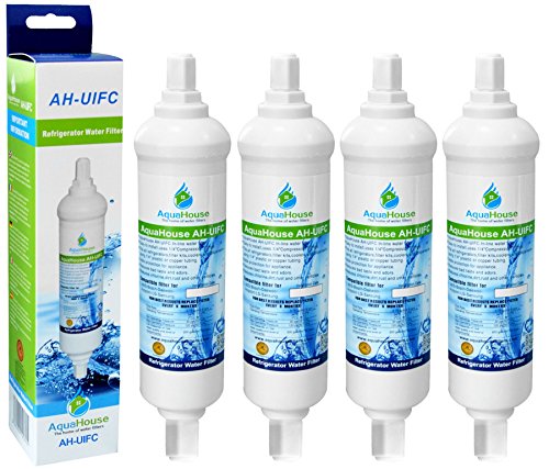 4x AH-UIFC Compatilbe Wasserfilter für Kühlschrank LG & Hotpoint BL9808, 3890JC2990A, 5231JA2012B, 5231JA2012A & Daewoo DD-7098 - mit Schraubanschluss von AquaHouse