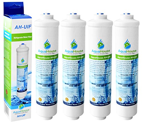 4x AquaHouse AH-UIF Kompatibel Kühlschrank Wasserfilter passt für Samsung DA29-10105J Haier Kemflo Aicro Kühlschrank nur mit externen Filtern von AquaHouse