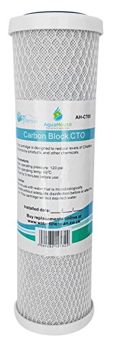 AquaHouse AH-CTO5 10 "Carbon Block Wasserfilterpatronen für Trinkwasser, Umkehrosmoseanlagen, passend für alle 10" Filtergehäuse Wasserfilter Kartusche CTO AquaHouse AH-CTO5 10 "Carbon Block Wasserfilterpatronen für Trinkwasser, Umkehrosmoseanlagen, passend für alle 10" Filtergehäuse Wasserfilter Kartusche CTO von AquaHouse
